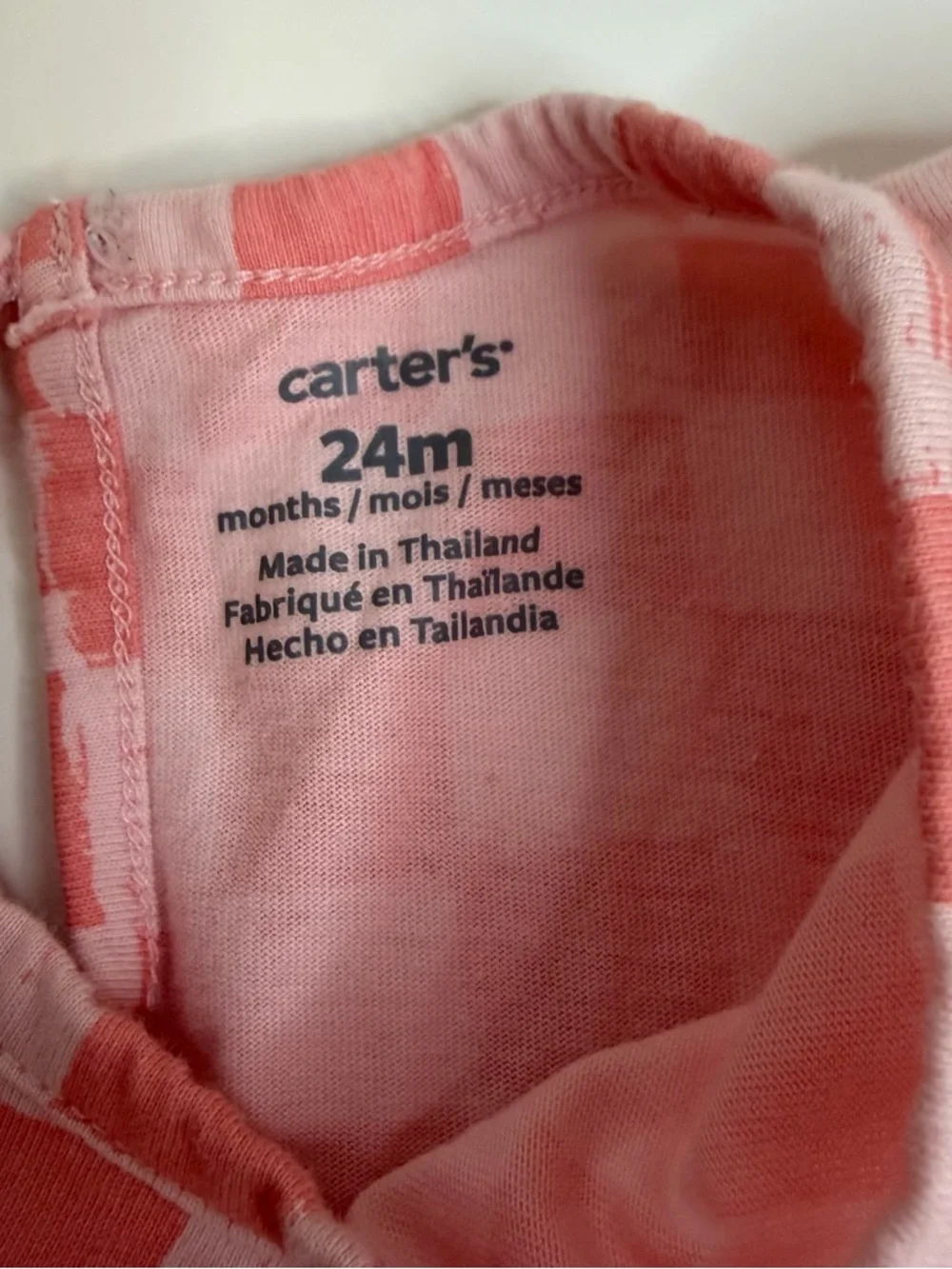 Carter's Pink Checkerboard Short Sleeve Cotton Dress